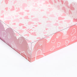 Цена за 5 шт. Коробка для печенья, «Сердца» 12×12×3