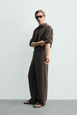PANTAL?N FLUIDO RELAXED FIT / Marr?n - Zara фото 4
