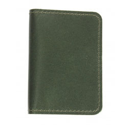 Обложка пропуск/карточка/проездной Croco-фк-1002 натуральная кожа зеленый тем пулл-ап (205) 263923  фото 2