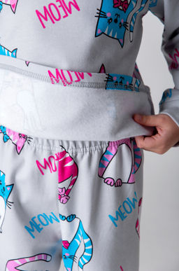 Хлопковая пижама для девочки из футера с начесом Happy Fox  фото 3