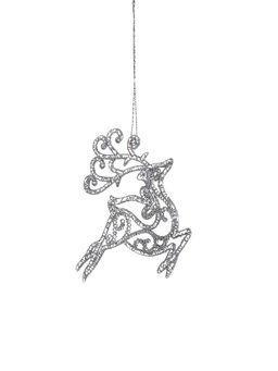 Цена за 2 шт. Ёлочная игрушка Зимнее волшебство. Олень в прыжке - магия, 1312 см, прозрачный фото 9