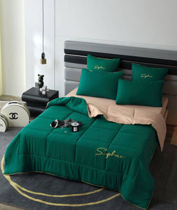 Одеяло Mency средней плотности однотонное с простыней на резинке и наволочками ODMENOR04