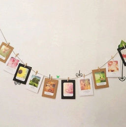 Цена за 6 шт. Набор для оформления "Натуральные прищепки" (10 прищепок 4,5 см, веревка 2м)