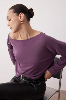 More Sustainable Murdum Modall? Kay?k Yaka Relaxed/Rahat Kesim Orme Bluz TWOAW25BZ00282