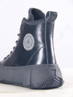 Ботинки 217.PODYUM151bl.Черный/байка