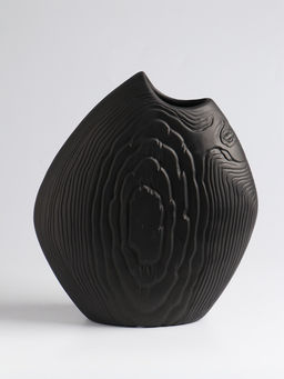 Ваза «Бего», 24×21 см, керамика, чёрная