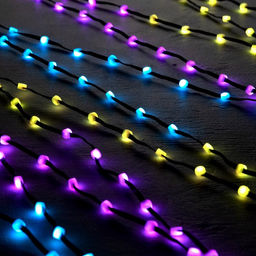 Умная гирлянда Нить 5 м роса с насадками Шарики, IP20, черный провод, 100 LED, пульт ДУ, приложение, свечение RGB, USB - Luazon lighting фото 3