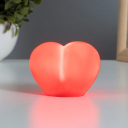 Фигурка светящаяся RISALUX «Сердце», LED-ночник, 2 Вт, красный, пластик, 4×7.5×5 см