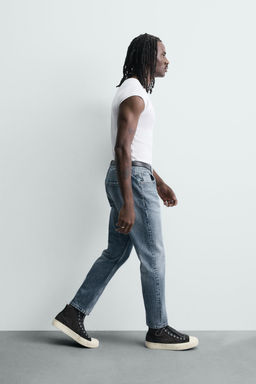 JEANS SLIM CROPPED FIT / Azul medio - Zara фото 16