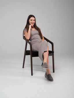 Лоферы 176.rosegr.Серый замок замша