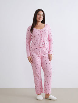 B?y?k Beden ?i?ekli Kad?n Pijama Alt?