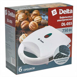 Вафельница DELTA DL-055 Орешек 750Вт, 12 полуформ., 23,5*13,5см