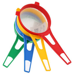 Сито пластмассовое Колорит д8,5см, h4,7см, с ручкой, 2 держателя, цвета в ассортименте: зеленый, красный, синий, желтый (18,5х8,5х4,7см) (Китай) - Домашняя мода фото 5