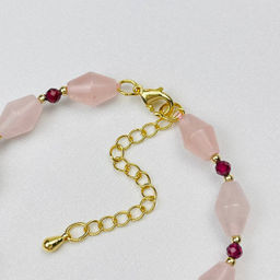Браслет из Розового кварца и Граната - Радуга самоцветов фото 4