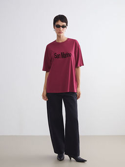 San Marino Bask?l? Oversize Kad?n Ti??rt