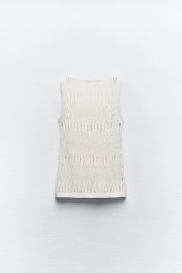 SLEEVELESS METALLIC THREAD KNIT TOP - Zara фото 7