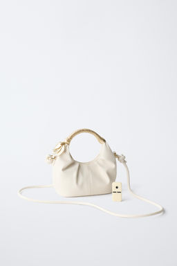 BOLSO BANDOLERA DETALLE FLOR / Blanco Crudo