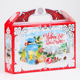 Цена за 5 шт. Коробка подарочная новогодняя, для сладких подарков, 26?23?7 см