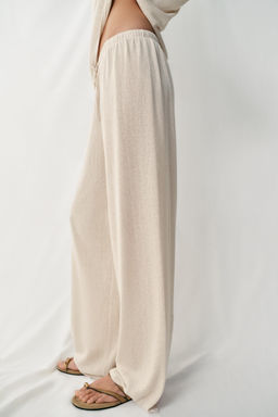 PANTAL?N R?STICO WIDE LEG / Beige claro - Zara фото 4