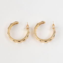 Серьги кольца QF Геометрия, орнамент, d=2.8 см, цвет золото  фото 2