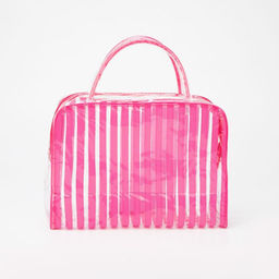 Цена за 2 шт. Косметичка-сумка на молнии для бассейна, с ручками, с принтом Полоски, розовая - Simaland фото 2
