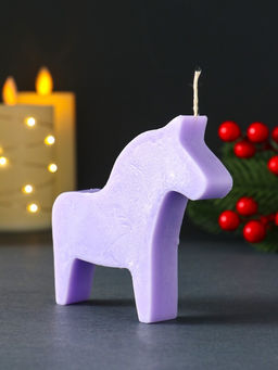 Цена за 2 шт. Декоративная свеча новогодняя «Лошадка», 10.5×10 см, фиолетовый