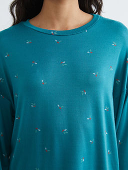 Bisiklet Yaka Desenli Kad?n Pijama Tak?m