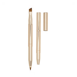 Nail Art Двусторонняя кисть для макияжа бровей и губ с колпачком, золотистый