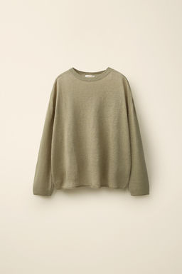 JERSEY PUNTO 100% LINO CREATED BY CARAMEL LONDON X ZARA / Khaki  фото 4