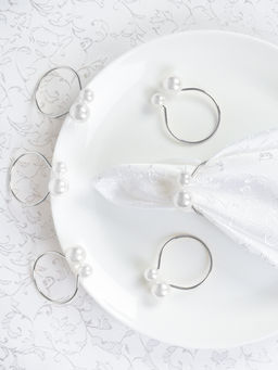 Кольца для салфеток 6 штук Бусины Серебро / JG03-3 /уп 200/ - Галеонтрейд фото 10