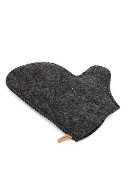 Рукавица для бани и сауны «Русские традиции», шерсть 50%, полиэфир 50%, серая