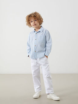 Uzun Kollu ?izgili Erkek ?ocuk G?mlek