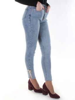 0047 GRAY/BLUE Джинсы женские зауженные YTD JEANS