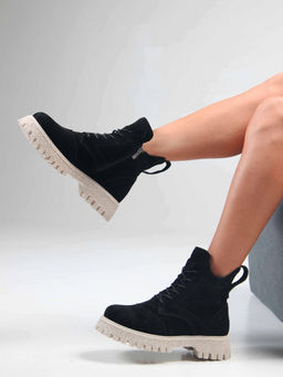 Ботинки 338.1541be. черный замша/Мех