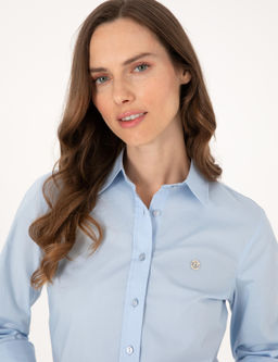 A__k Mavi Slim Fit Uzun Kollu G_mlek
