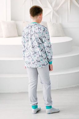 Пижама подростковая из джемпера и брюк из кулирки Олененок ментол - Амадэль фото 5
