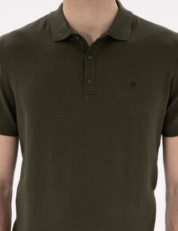 Haki Slim Fit D__meli Polo Yaka Triko Ti__rt - Pierre cardin фото 6