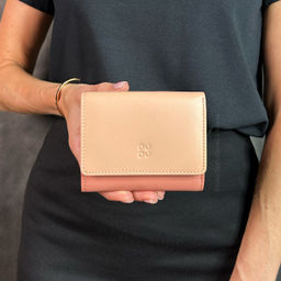 Итальянский женский кожаный кошелек DuDu серии Corsica | пудровый - Dudubags фото 7