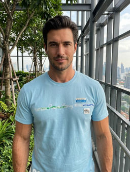 KM1891 Футболка (хлопок) ГОЛУБОЙ