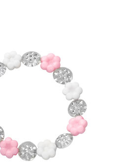 Цена за 3 шт. Браслет детский «Выбражулька. Нежные цветочки», d=6 см, бело-розовый