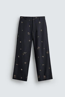 LIMITED EDITION RELAXED FIT SEQUIN TROUSERS - Zara фото 7