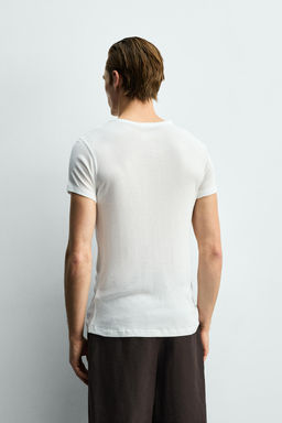 CAMISETA SLIM FIT ESTRUCTURA VISCOSA / Blanco - Zara фото 3