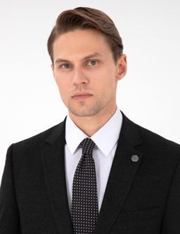 Antrasit Slim Fit Tak_m Elbise