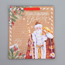 Пакет крафтовый вертикальный Почта Деда Мороза, M 26 30 9 см - Дарите счастье фото 16