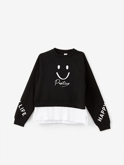 Bisiklet Yaka K?z ?ocuk Sweatshirt