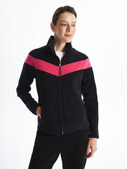 Dik Yaka Renk Bloklu Kad?n Outdoor Polar