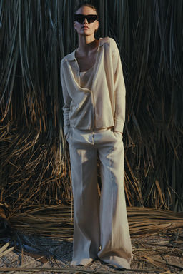 PANTAL?N WIDE LEG ZW COLLECTION / Crudo medio