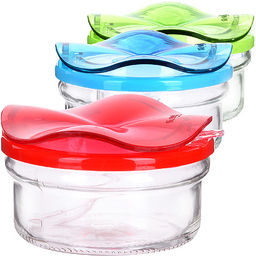 Сахарница стекл. пласт.крыш.+ложка 415 мл. Флора арт. 80577