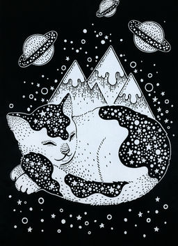 Hobbius GHPB-06 Набор для творчества Гравюра-блокнот 14 x 20 см Космический кот  фото 6