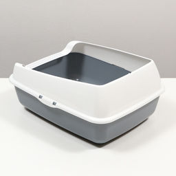 Лоток для кошек без сетки 50.5×39×23 см, серый